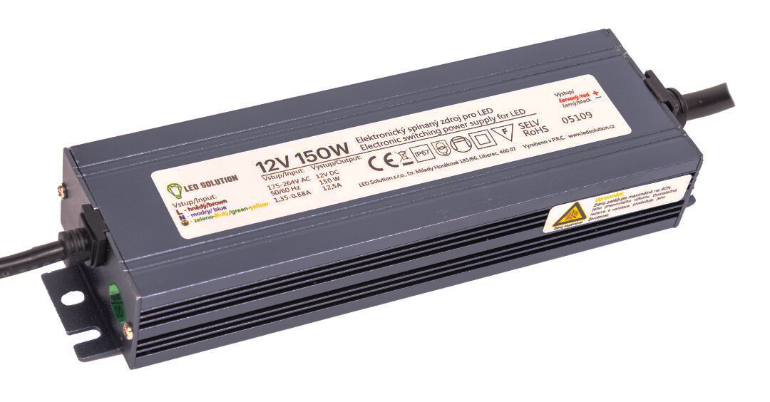 LED Solution LED zdroj (trafo) 12V 150W IP67 - VZOREK VYP359