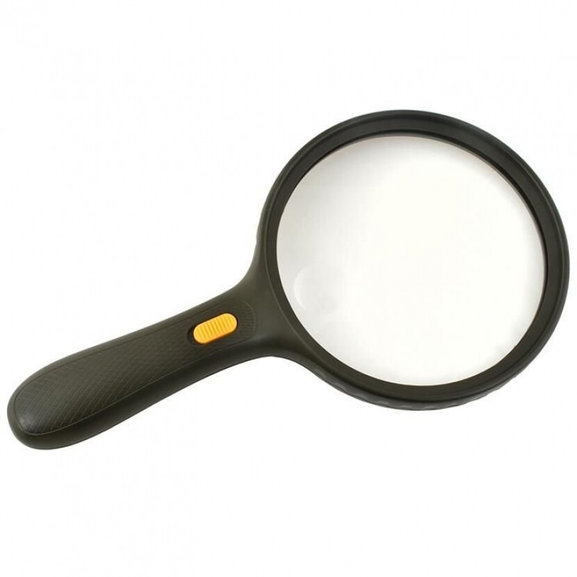 Lupa 3 LED 15 cm - černá