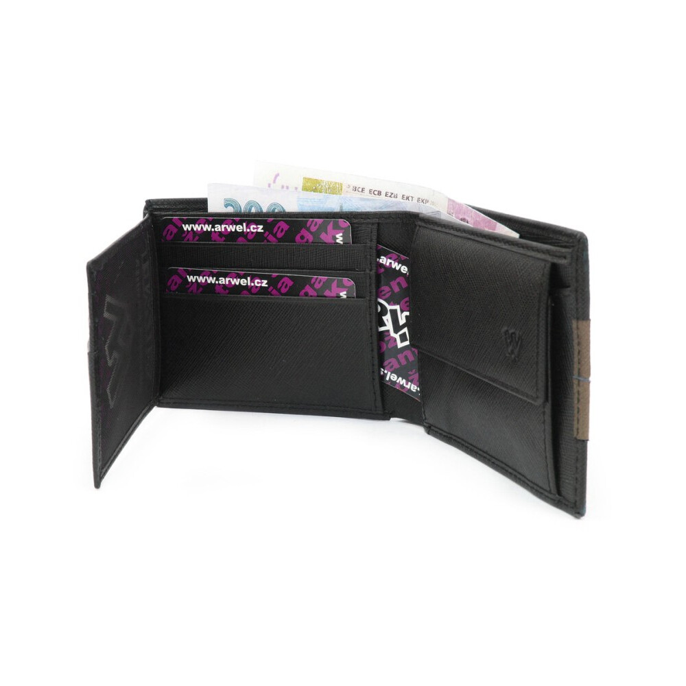 Pánská kožená peněženka Arwel 1331­ - černá-hnědá