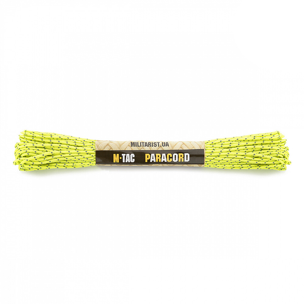 Para lano M-Tac Paracord Minicord 15 m - žluté svítící