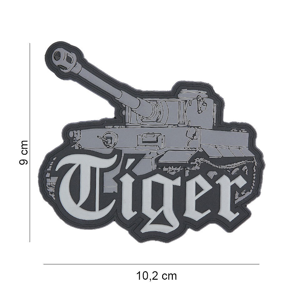 Gumová nášivka 101 Inc Tiger tank - šedá-černá