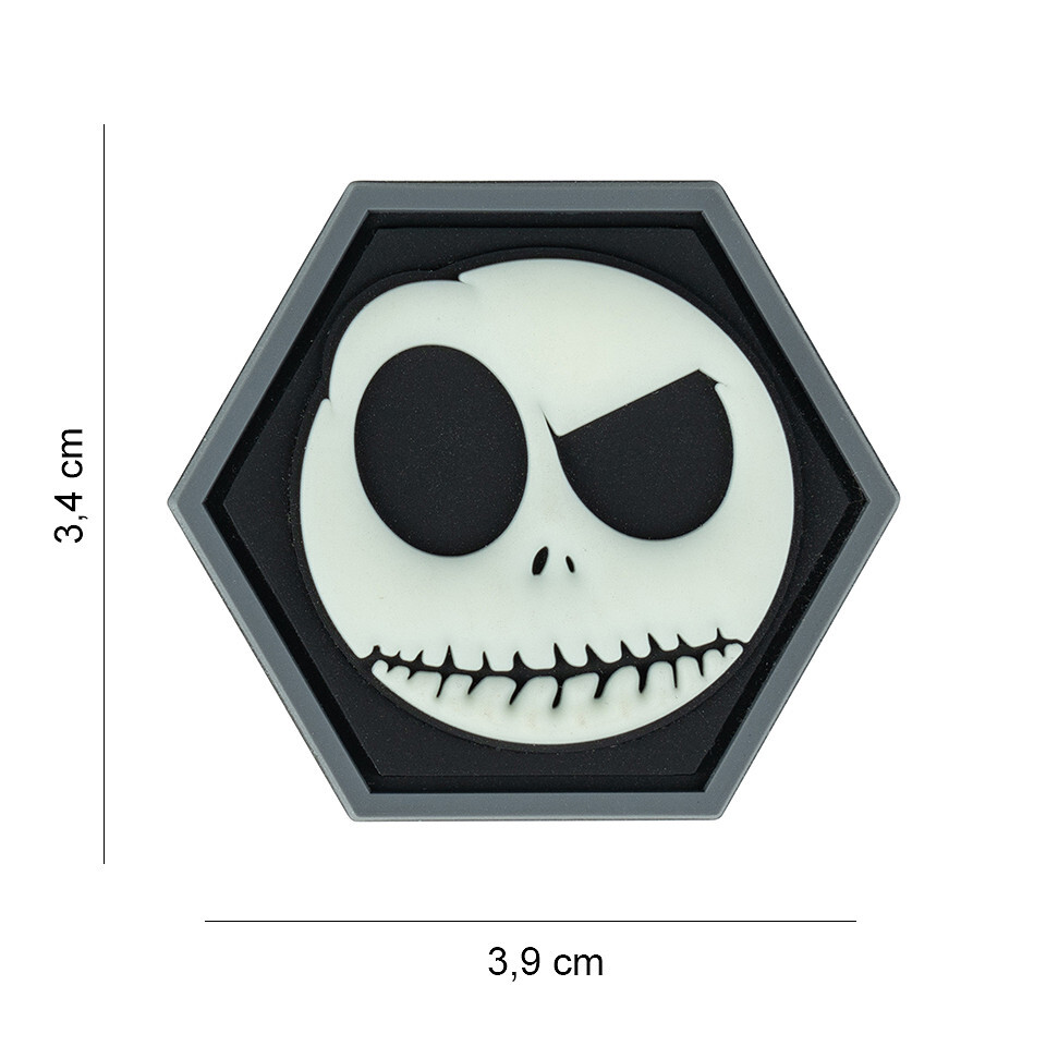 Gumová nášivka 101 Inc Hexagon Smiley - svítící