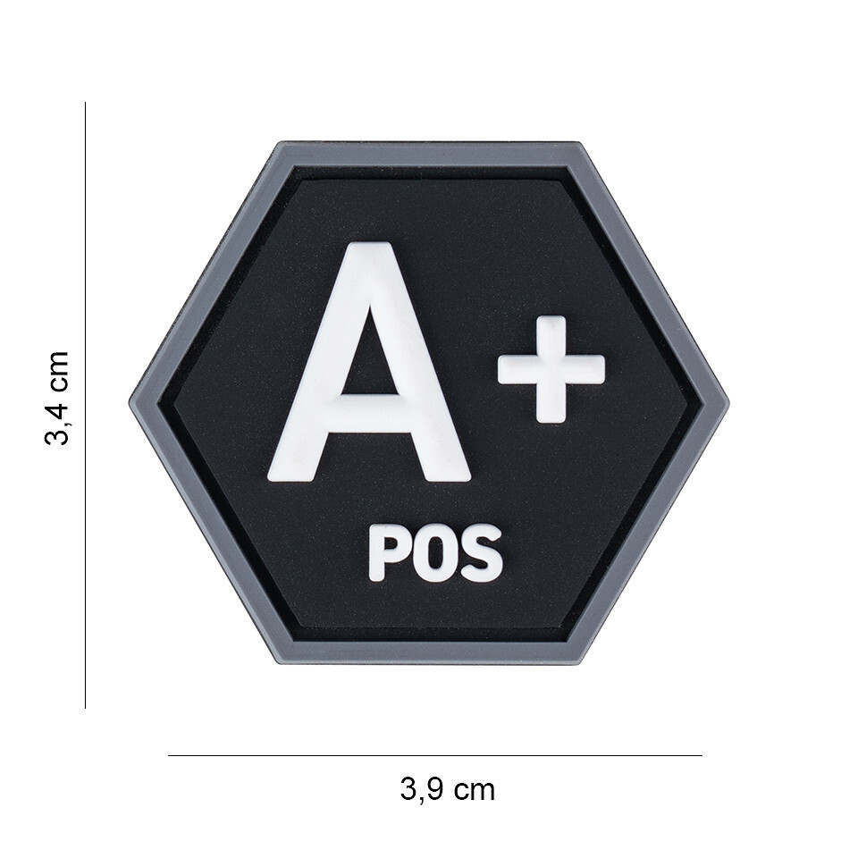Gumová nášivka 101 Inc krev Hexagon A POS - černá