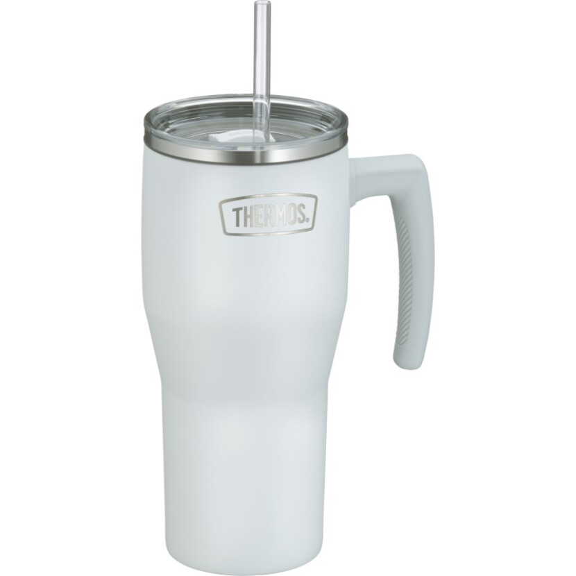 Termohrnek s madlem a brčkem Thermos Refreshing 850 ml - bílý
