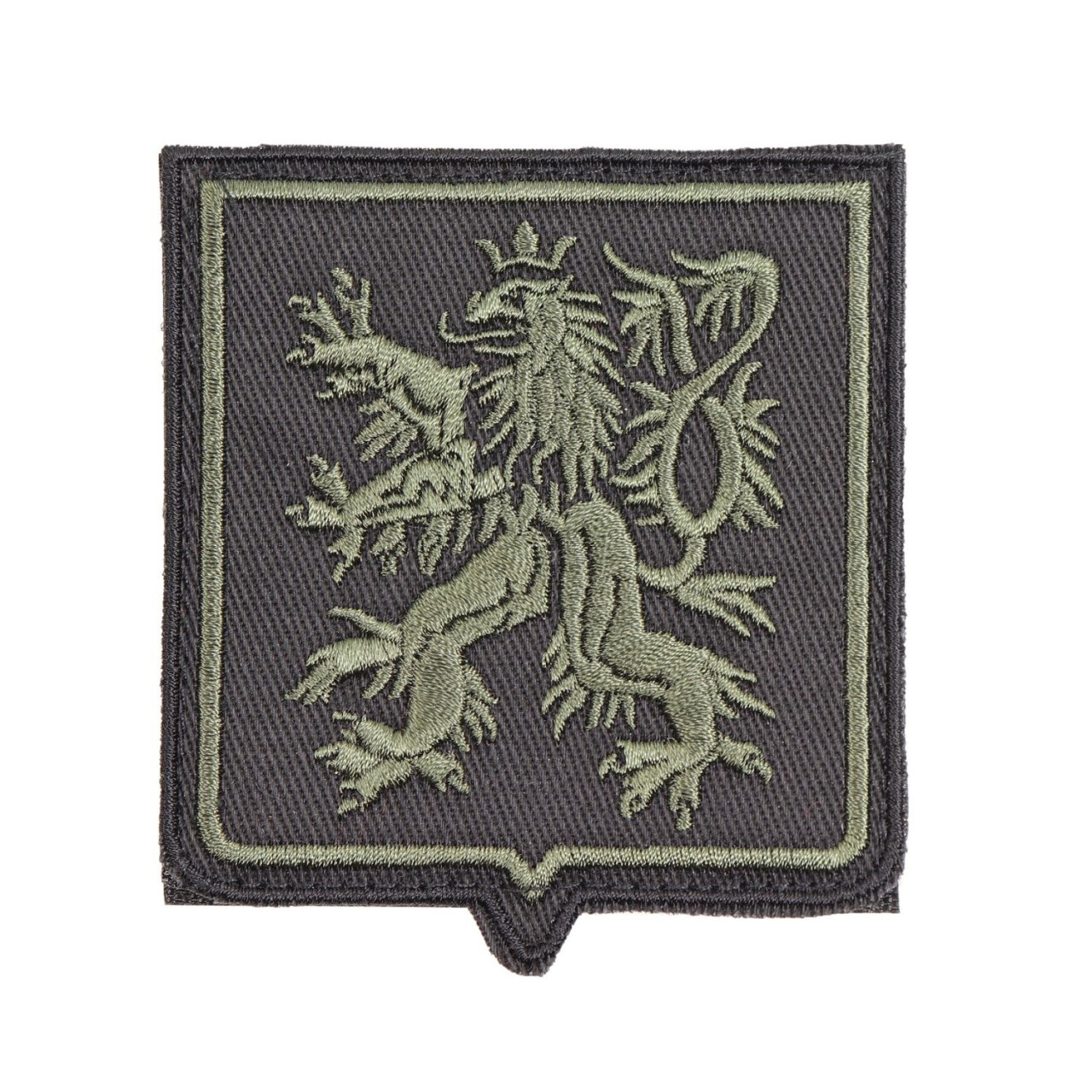 Nášivka Český lev 8 cm - černá-olivová