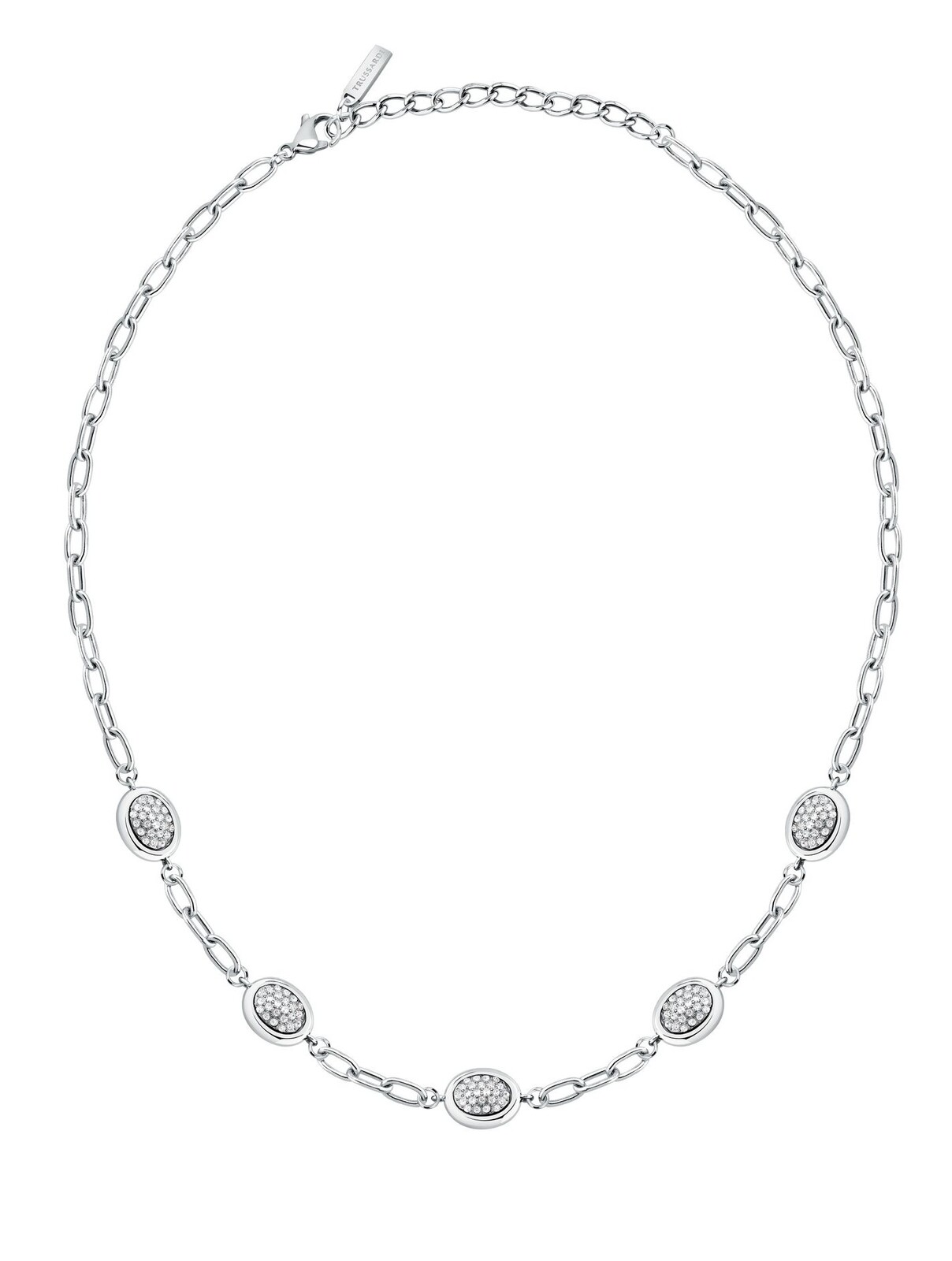 Trussardi Moderní ocelový náhrdelník s krystaly T-Concept TJAYY18