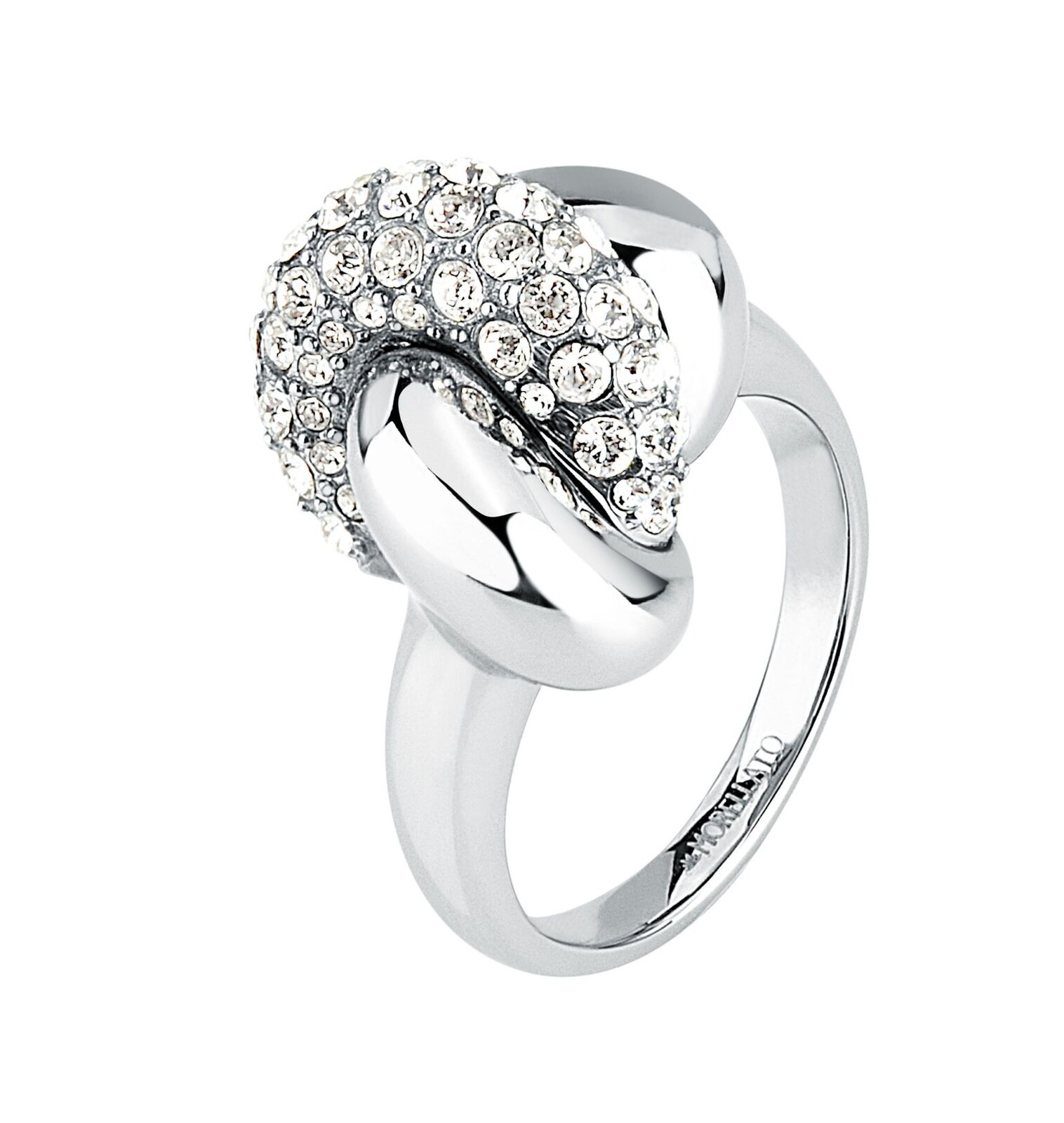 Morellato Dámský ocelový prsten Uzel s krystaly Legame SAZO140 54 mm