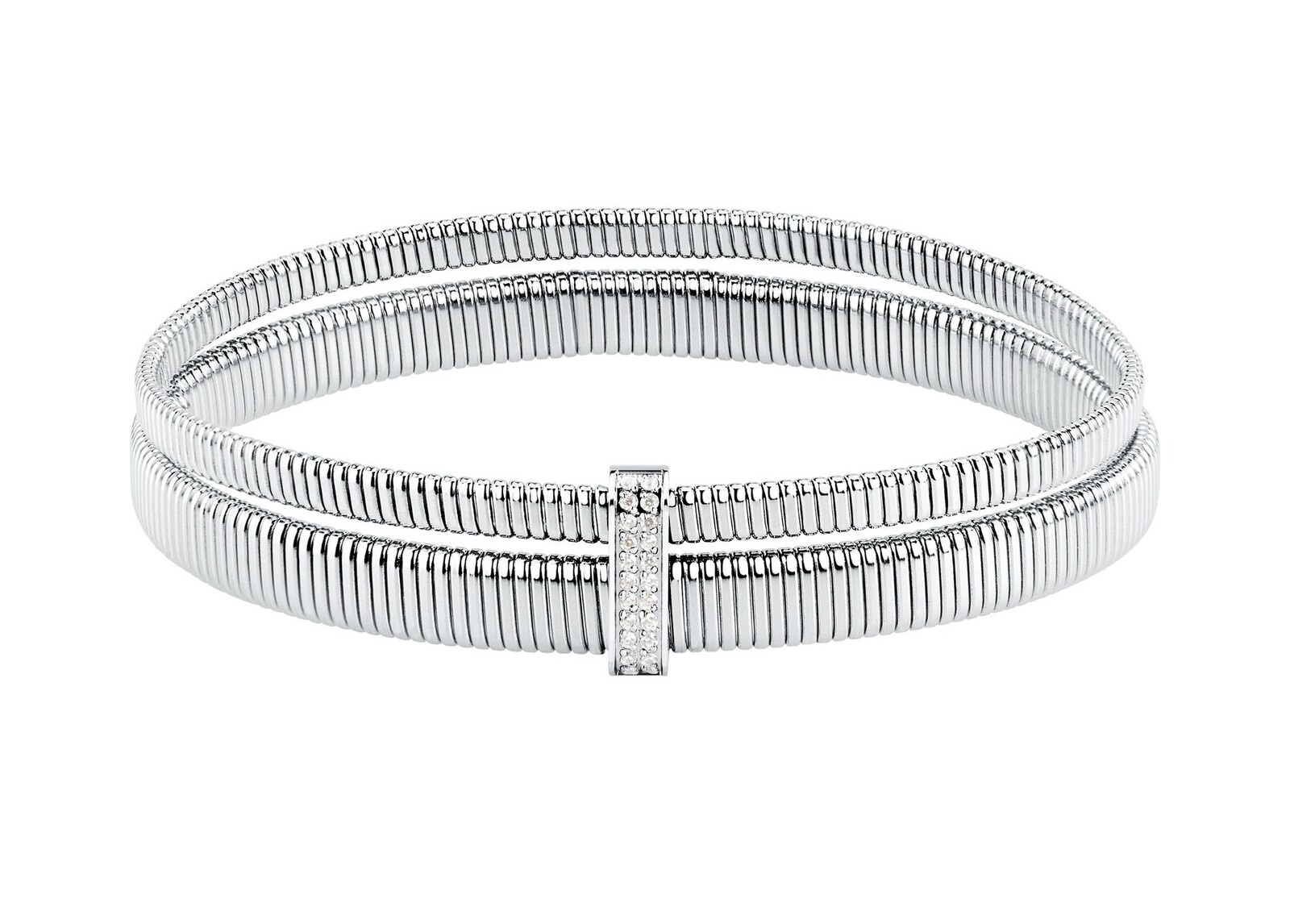 Morellato Dvojitý ocelový náramek s krystaly Onda SAZP03 5,5 cm