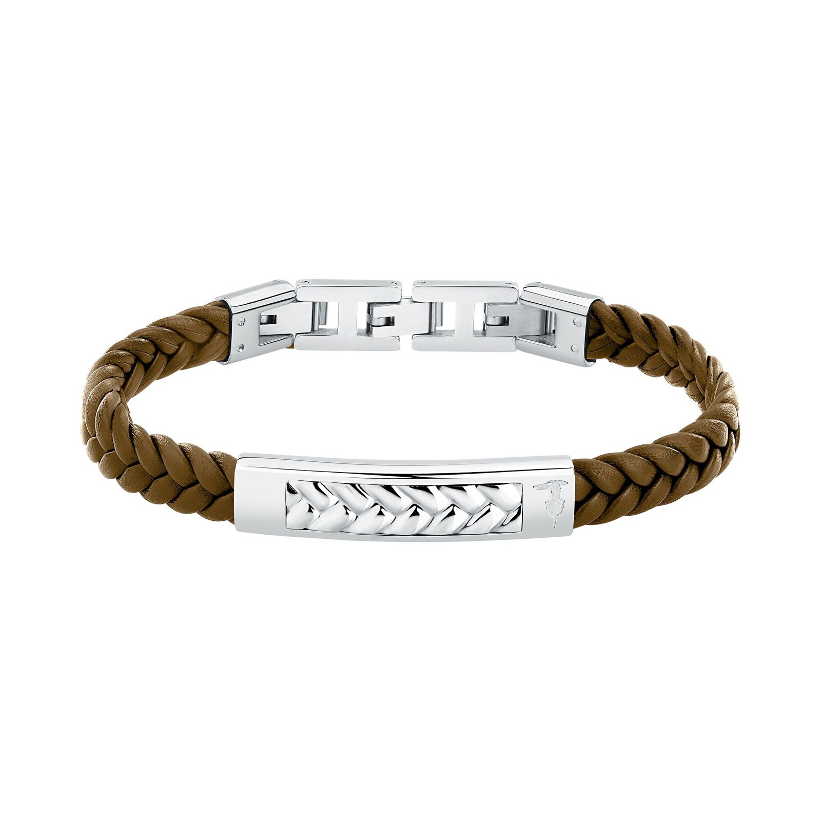 Trussardi Hnědý kožený náramek pro muže T-Leather TJAXZ22