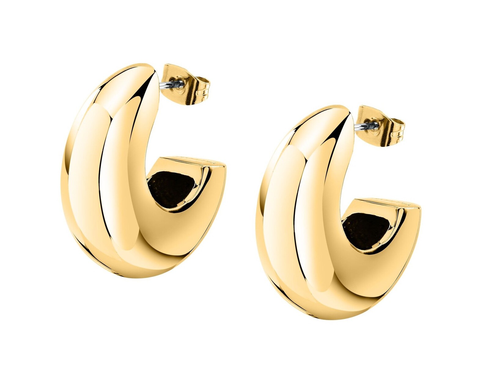 Trussardi Masivní pozlacené kruhy T-Bold TJBJV05