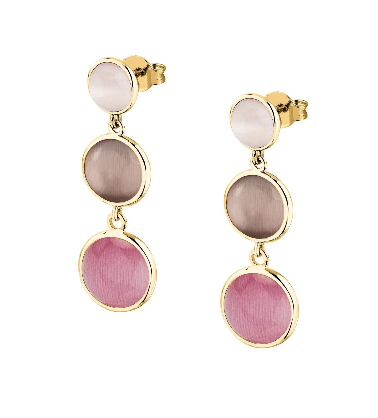 Morellato Pozlacené visací náušnice s kočičím okem Venezia SAZM18