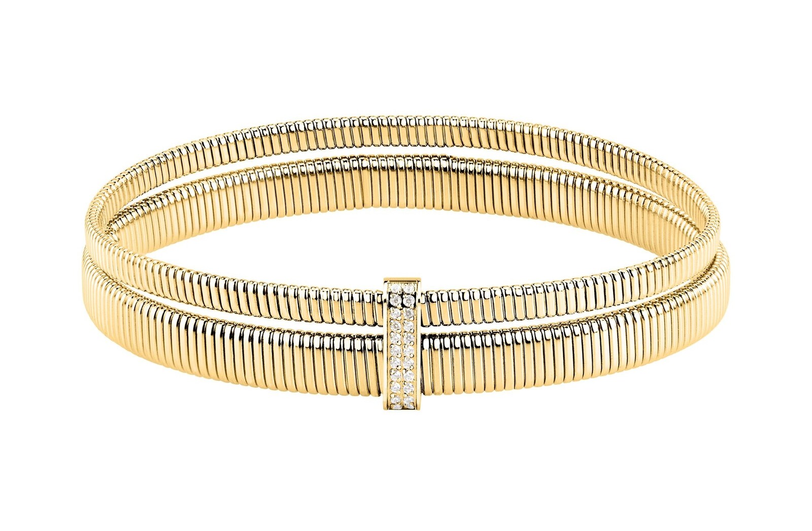 Morellato Dvojitý pozlacený náramek s krystaly Onda SAZP05 6 cm