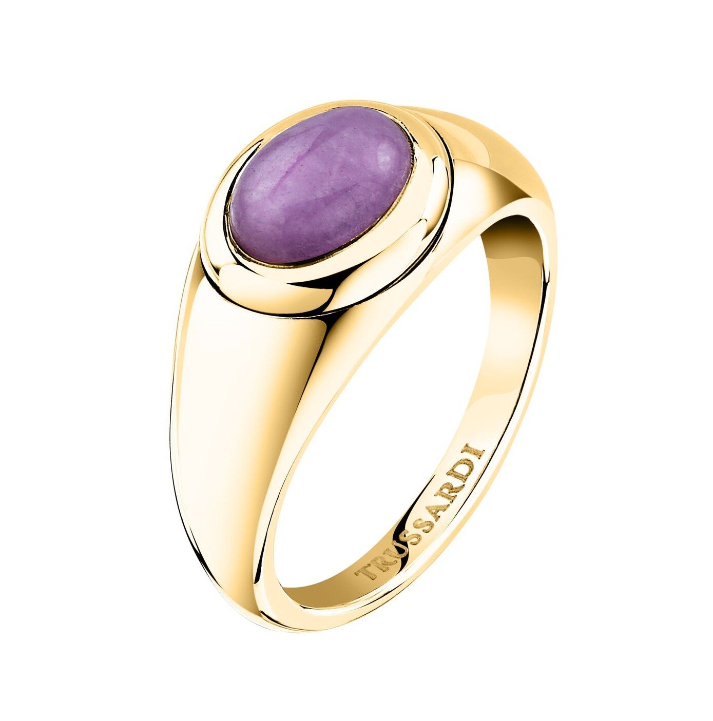 Trussardi Originální pozlacený prsten s mramorem T-Concept TJAYY170 54 mm