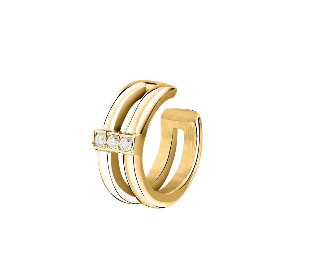 Morellato Dvojitá pozlacená single záušnice s krystaly Earcuff SAUP40