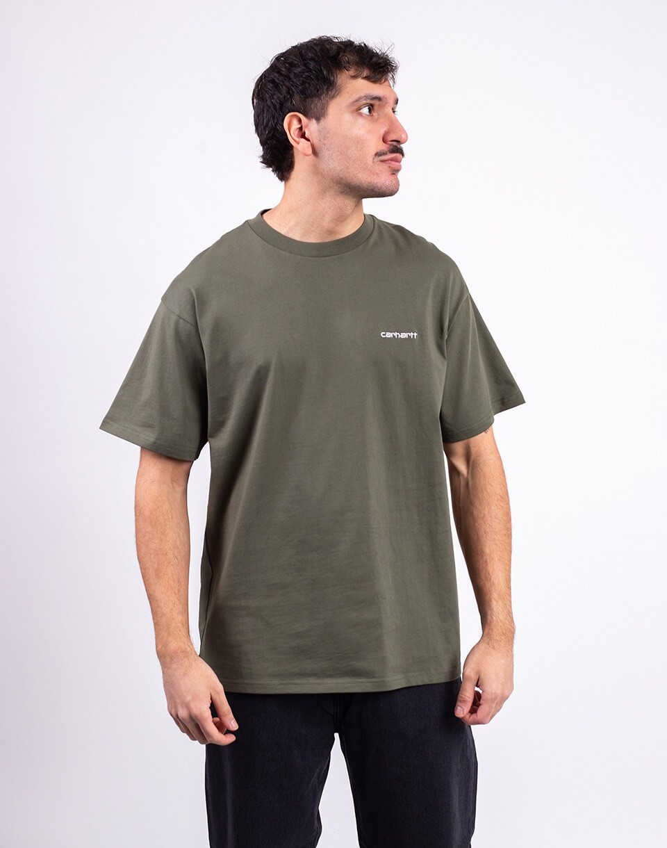 Carhartt WIP S/S Script Embroidery T-Shirt Leaf/White M