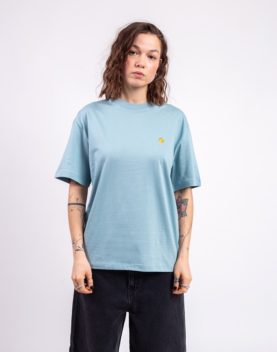Carhartt WIP W' S/S Chase T-Shirt Tourmaline/Gold XS