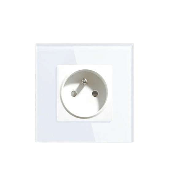Jednoduchá zásuvka z tvrzeného skla, bílá