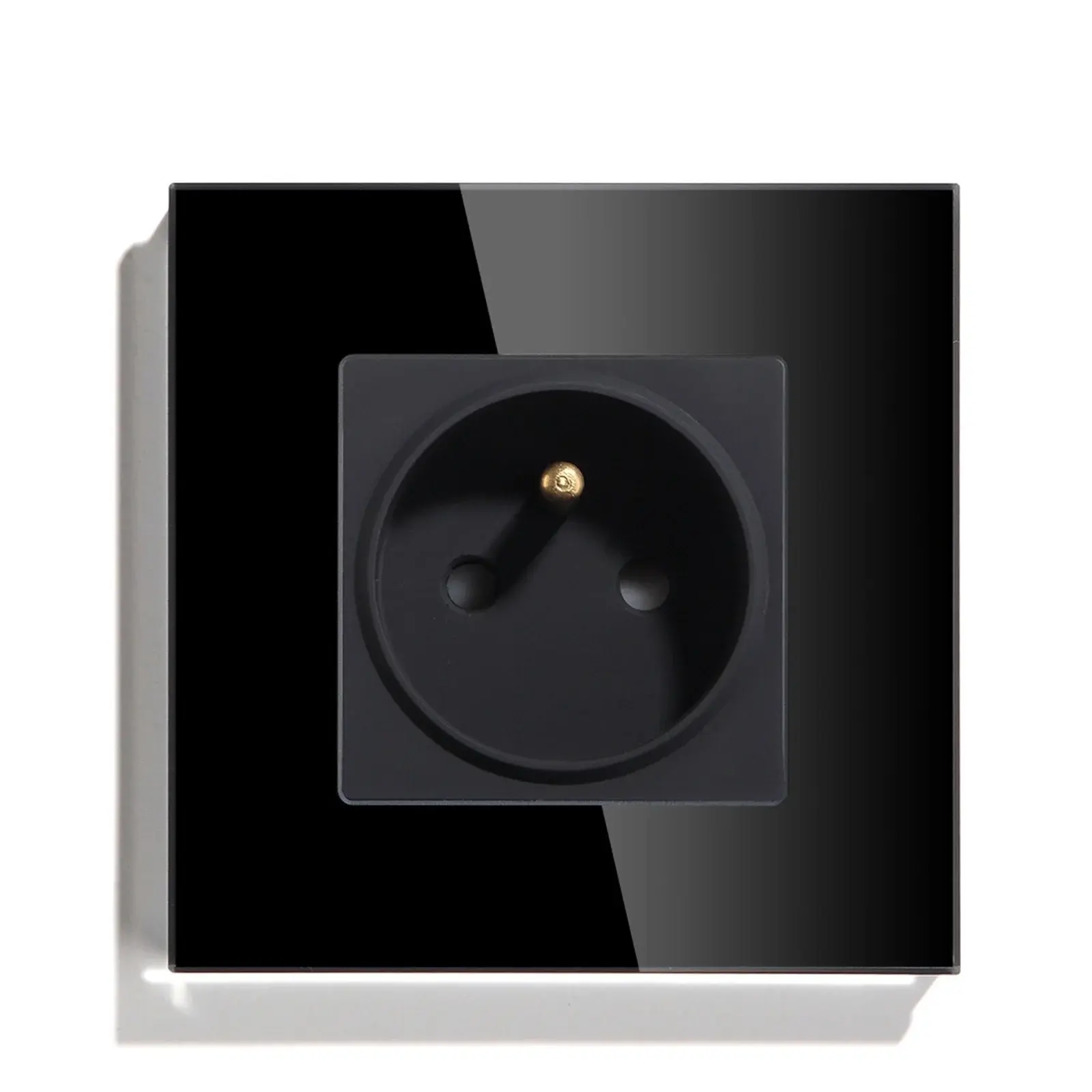 Jednoduchá zásuvka z tvrzeného skla, černá