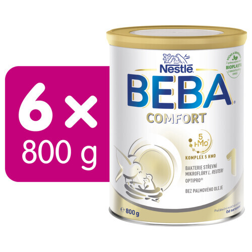 BEBA COMFORT 1 5HMO Počáteční kojenecké mléko 800 g - balení 6 ks