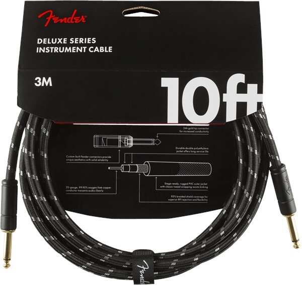 Fender Deluxe Series 10' Instrument Cable Black Tweed (rozbalené)