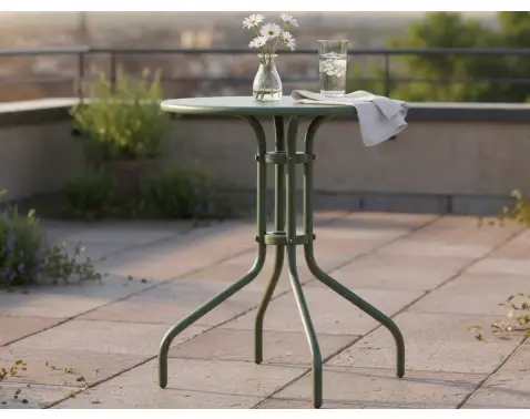 Kulatý zahradní stůl Plano, průměr 60 cm, zelený