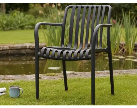 Zahradní židle s područkami Pixa, antracitová