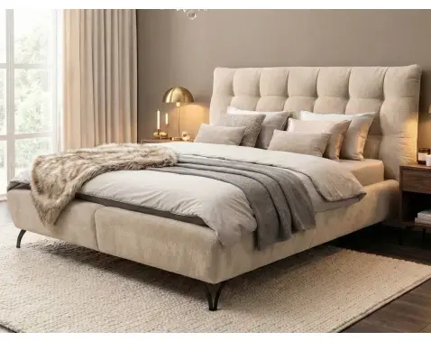 Postel Erato 180x200 cm, světle béžová látka