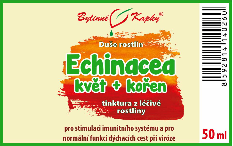 Echinacea purpurea (třapatka nachová) kvetoucí nať + kořen - Bylinné kapky (tinktura) Duše rostlin 50 ml