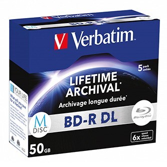 Verbatim BD-R DL, LIFETIME ARCHIVAL, 50GB, jewel case, 43846, 6x, Balení po 5 kusech