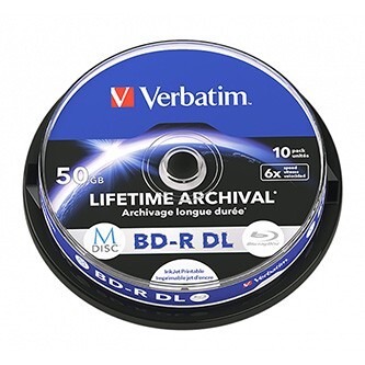 Verbatim BD-R DL, 50 GB, LIFETIME ARCHIVAL, spindle, 43847, 6x, 10 ks, pro archivaci dat