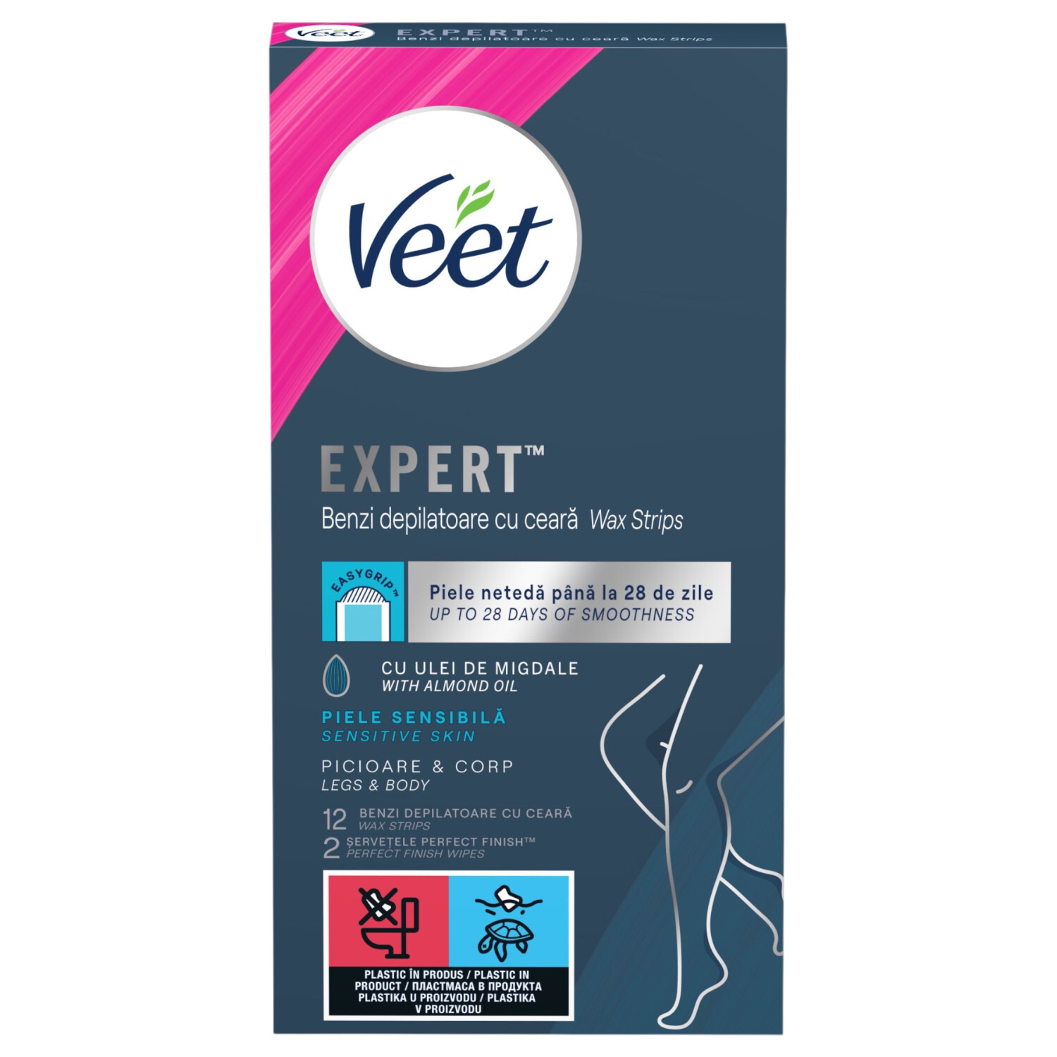 Veet Expert - připravené voskové pásky pro suchou pokožku (12 ks)