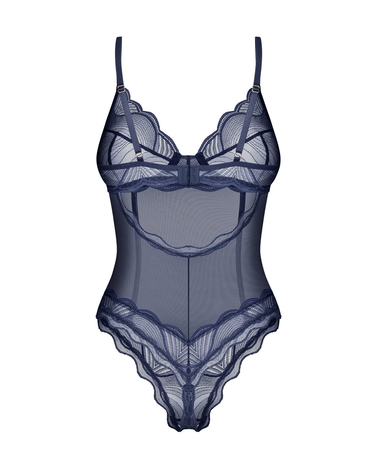 Dámské body Nightly Blue Crotchless Teddy tm. modré - Obsessive