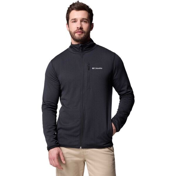 Columbia ESSENTIAL HIKE™ GRID FLEECE FULL ZIP Pánská fleecová mikina, černá, velikost