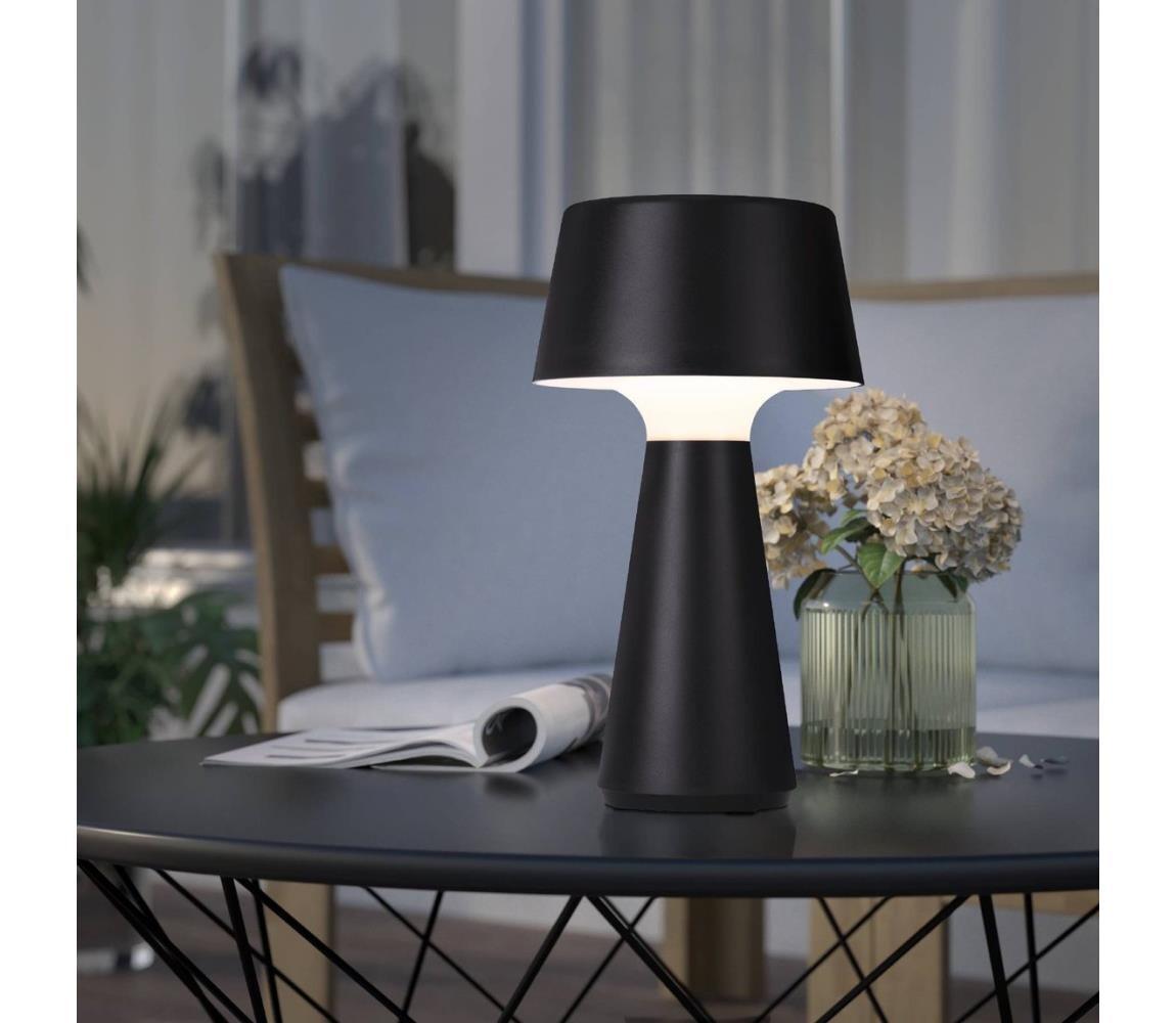 Eglo 75796-LED St. ven. nab. stol. lampa SCORRANO LED/3W/230V 2000mAh IP44 černá 75796