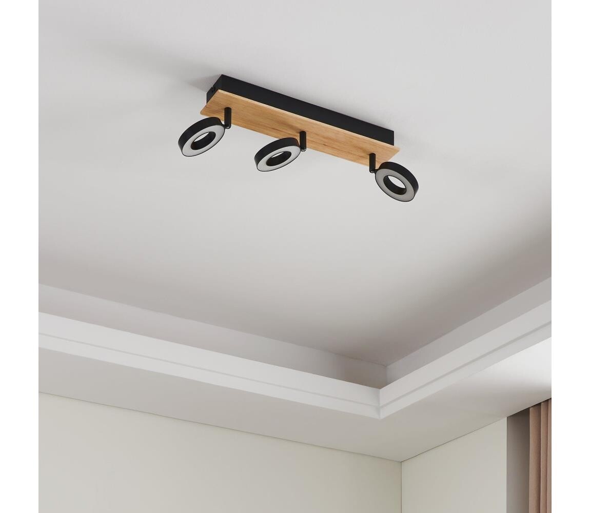 Eglo 901204 - LED Bodové svítidlo RIELVES 3xLED/4,2W/230V černá/hnědá 901204