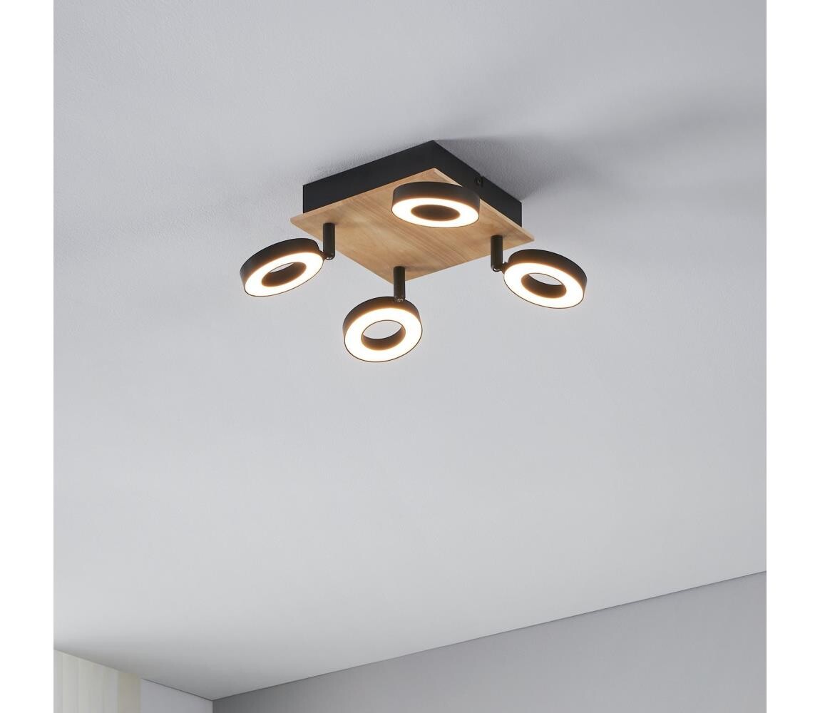 Eglo 901205 - LED Bodové svítidlo RIELVES 4xLED/4,2W/230V černá/hnědá 901205