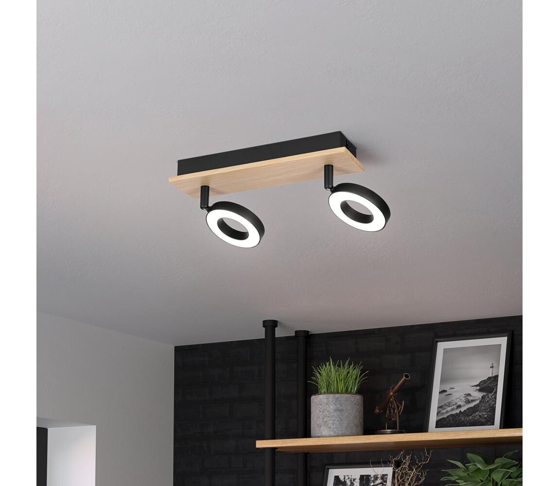 Eglo 901203 - LED Bodové svítidlo RIELVES 2xLED/4,2W/230V černá/hnědá 901203