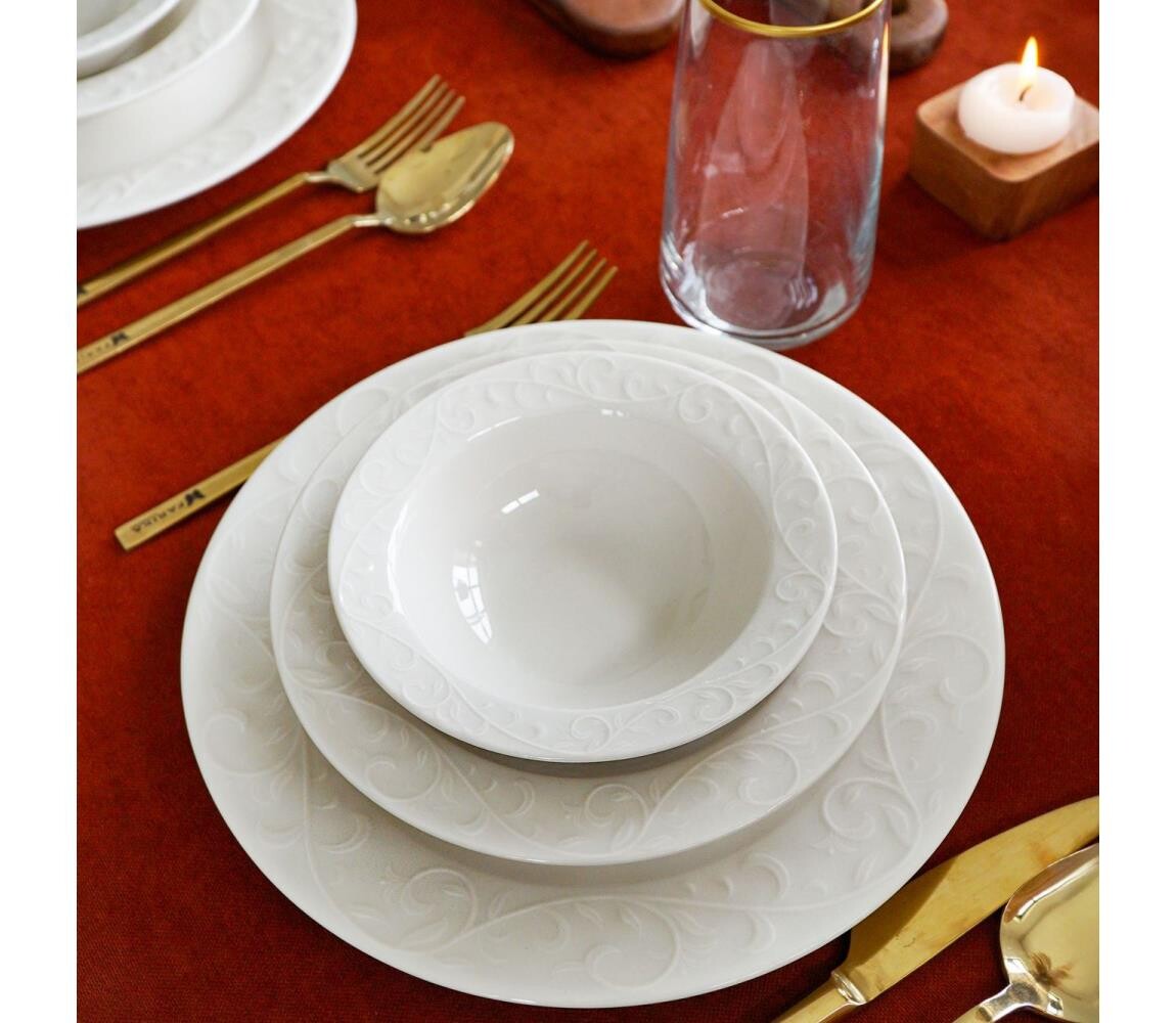 Jídelní sada 18 ks bílá/porcelán 858CMR1326
