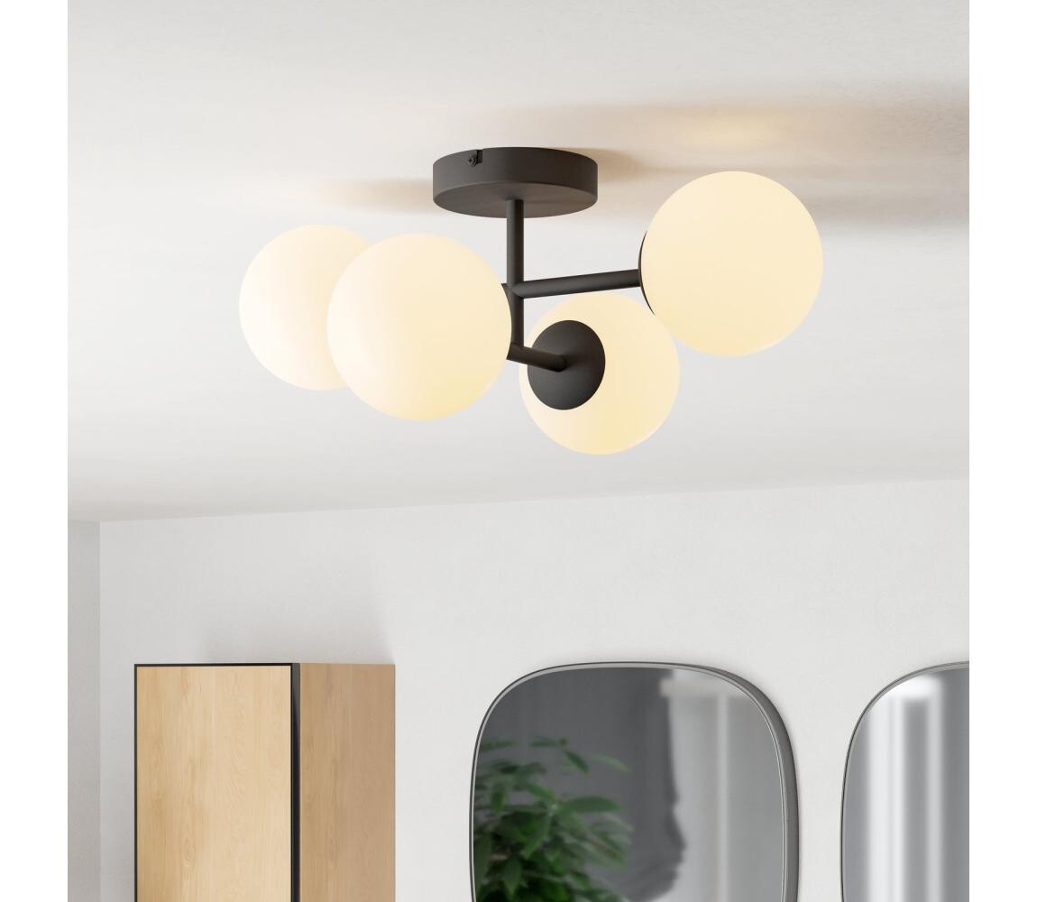 Eglo 902094 - LED Koup. přisazený lustr CASTROVIDO 4xG9/4,2W/230V IP44 černá 902094