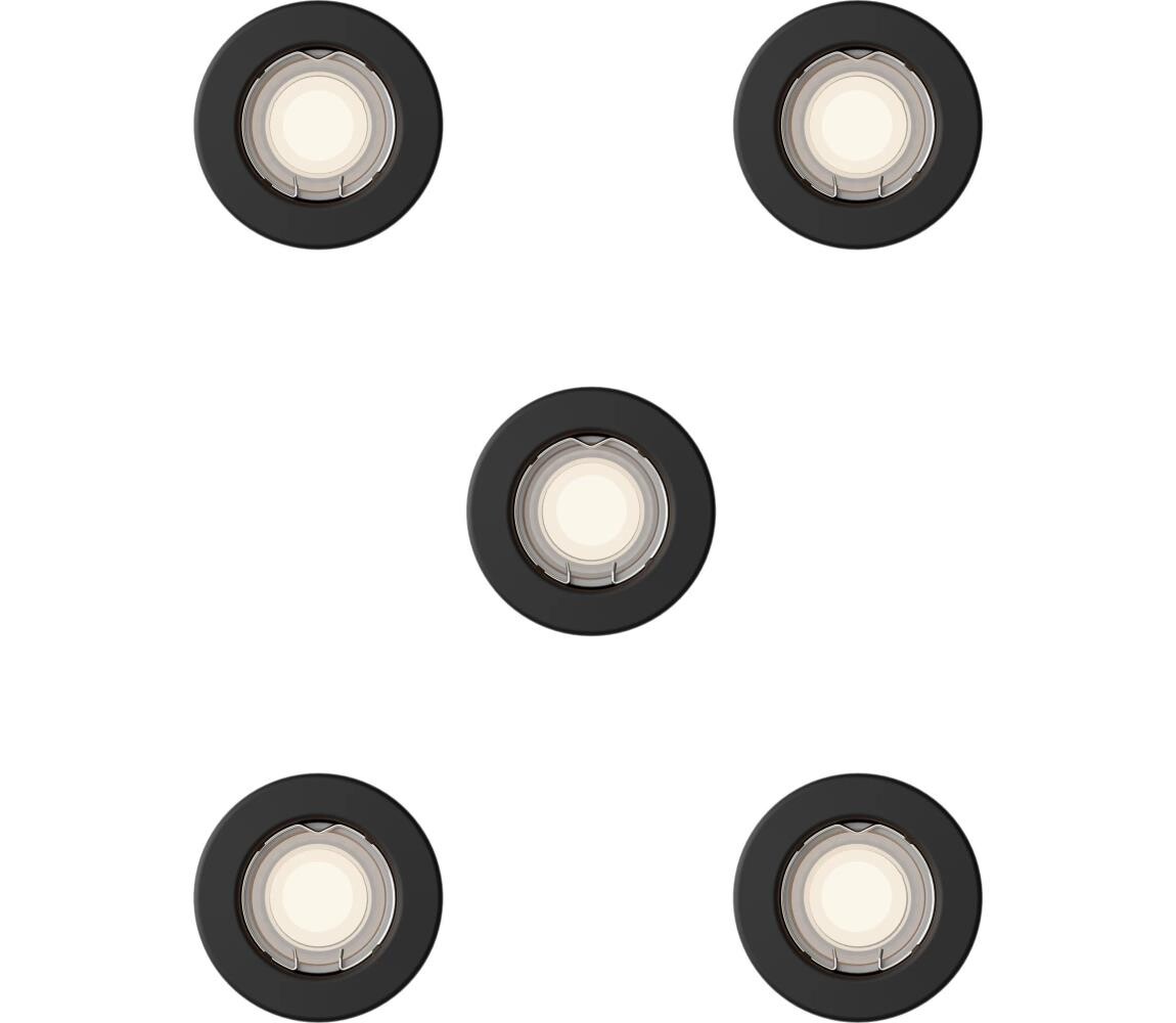 Philips - SADA 5x Podhledové svítidlo PERIDOT 1xGU10/7W/230V černá 872110303715200