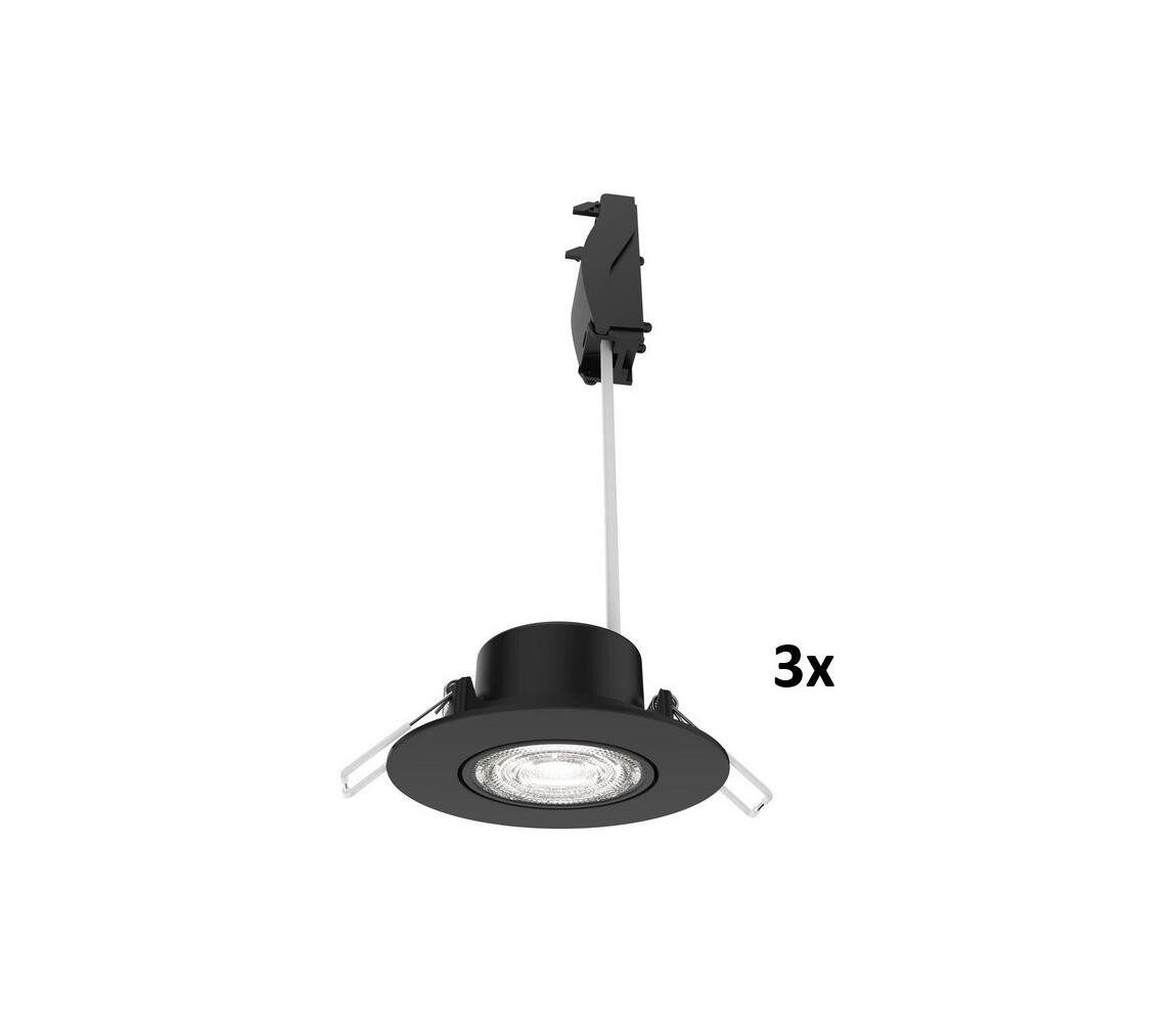 Philips - SADA 3x LED Stmí. podhledové svítidlo CILANTRO LED/5W/230V 4000K černá 872110303807400