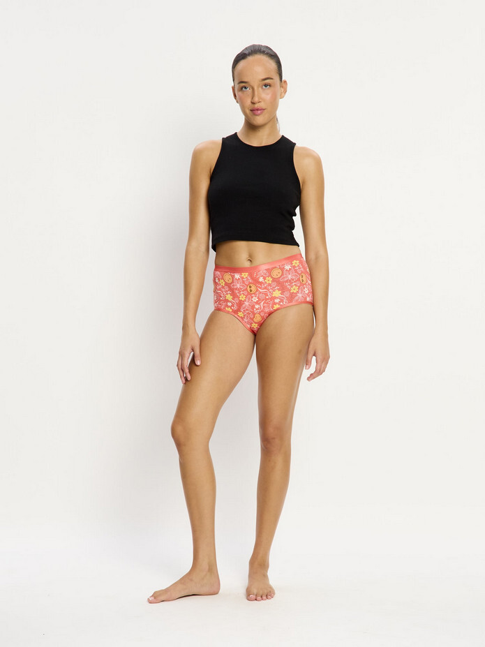 Menstruační kalhotky Modibodi SmileyWorld Classic Full Brief Super Overnight Boho Coral (MKMSCFBSBC) XS