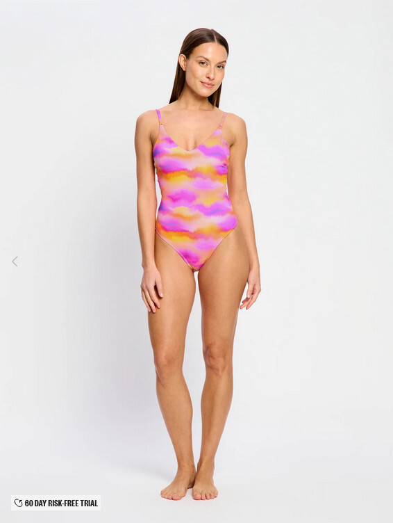 Menstruační plavky Modibodi Sunset V Neck One Piece Light Hazy Pink (MPMSVNOPLHP) XS