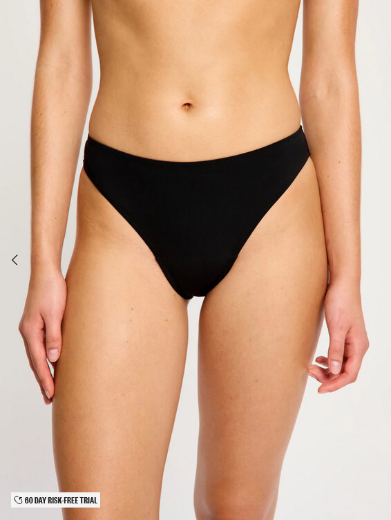 Menstruační plavky Modibodi Hi-Leg Cheeky Bottom Super Black spodní díl (MPMHLCBB) XS