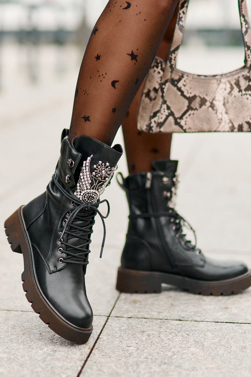 S. BARSKI kotníkové kozačky s dekorací