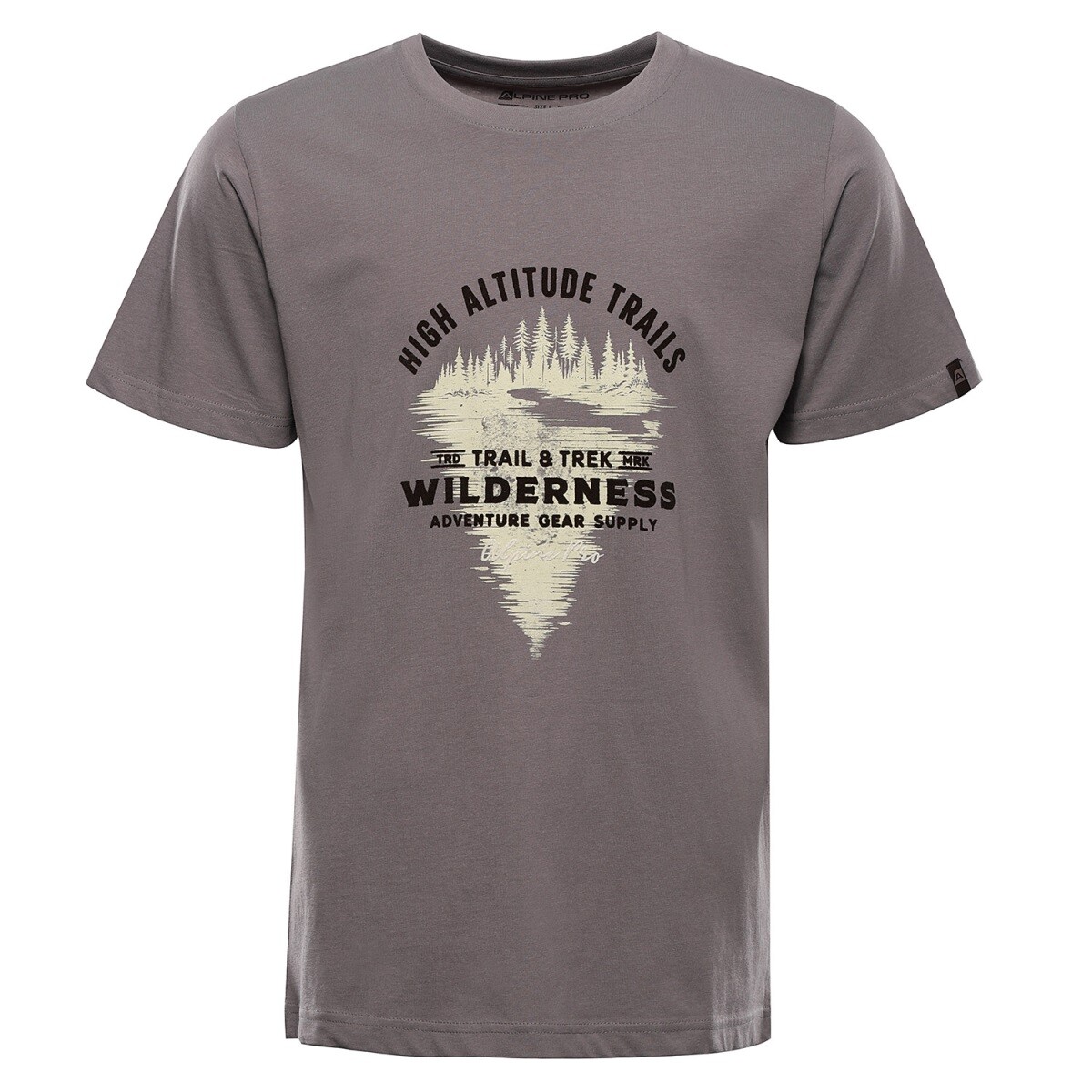 Pánské bavlněné triko alpine pro domen světle šedá xs