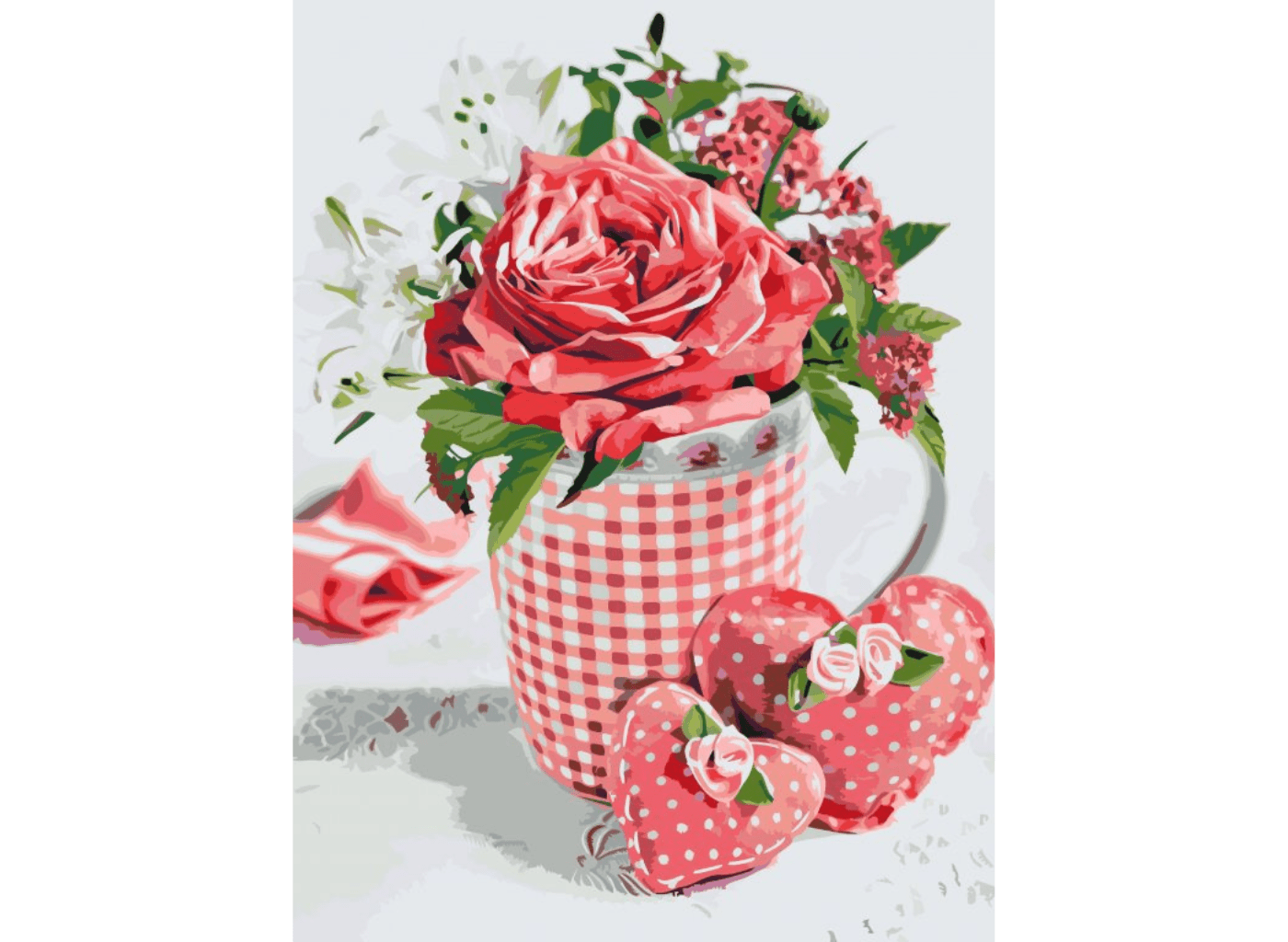 MALUJEŠ Malování podle čísel - MARIANNA LOKSHINA - RŮŽE V HRNEČKU Rozměr: 80x100 cm