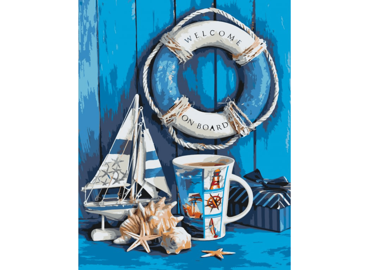 MALUJEŠ Malování podle čísel - MARIANNA LOKSHINA - MODRÉ ZÁTIŠÍ Rozměr: 80x100 cm