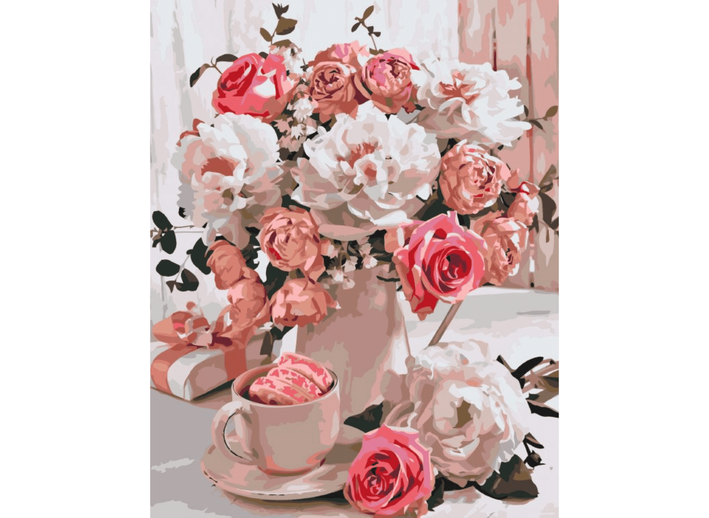 MALUJEŠ Malování podle čísel - MARIANNA LOKSHINA - PIVOŇKY VE STARORŮŽOVÉ Rozměr: 80x100 cm