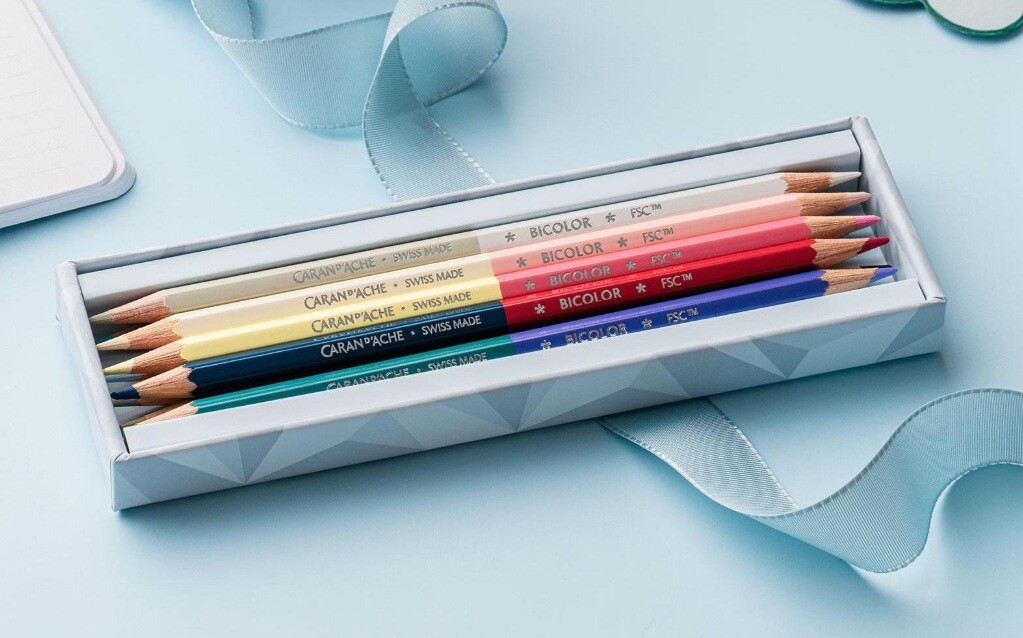 Caran d'Ache Caran d'Ache, CC0999.025, Bicolor, sada akvarelových pastelek, limitovaná edice Alpine Frost, 9 ks/18 odstínů